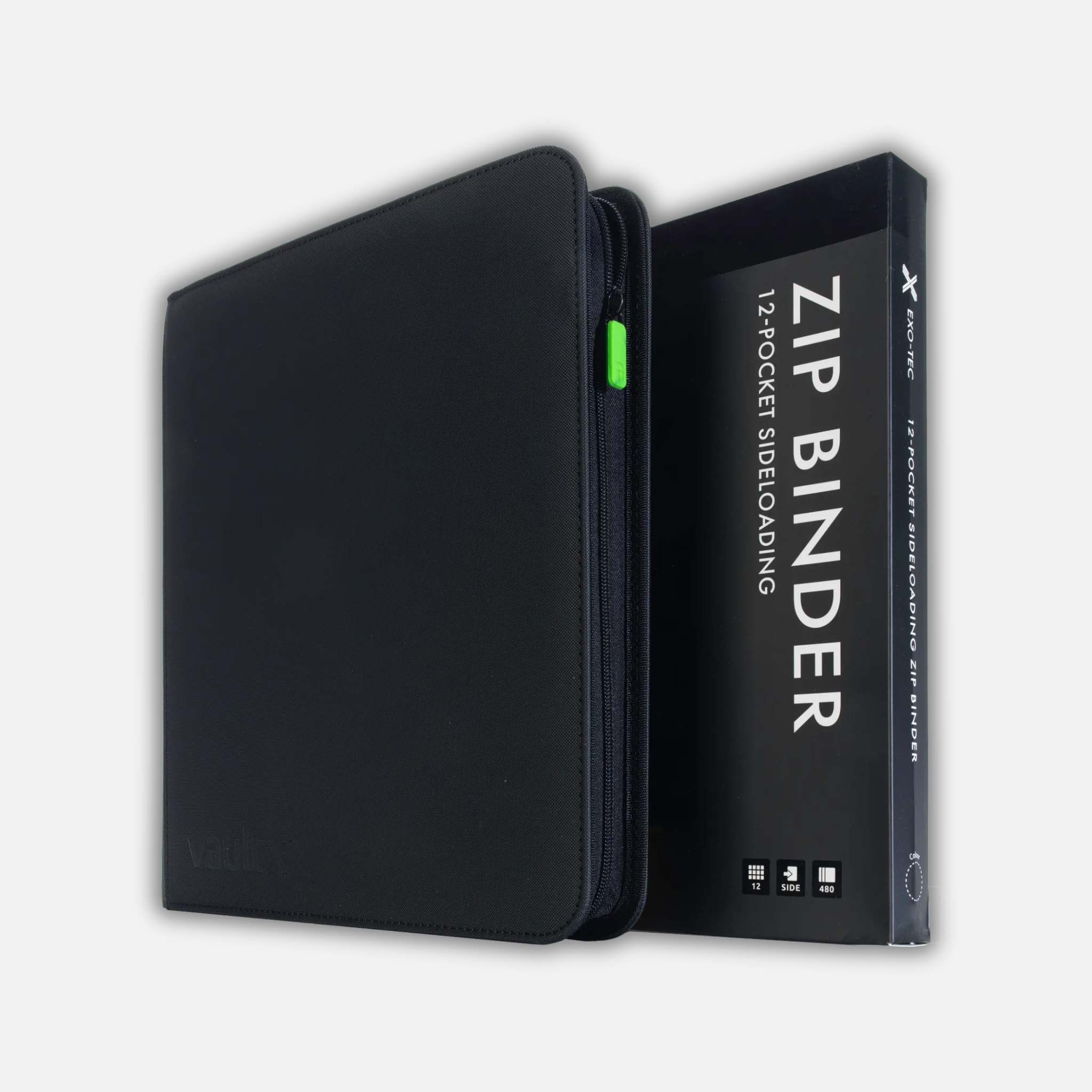VaultX 12 Pocket Premium Zip Binder Crni