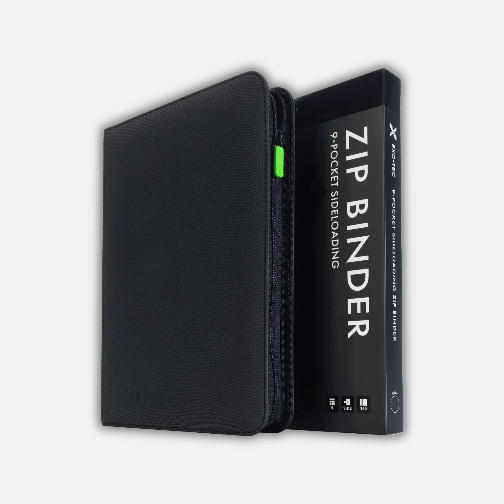 VaultX 9 Pocket Premium Zip Binder Crni