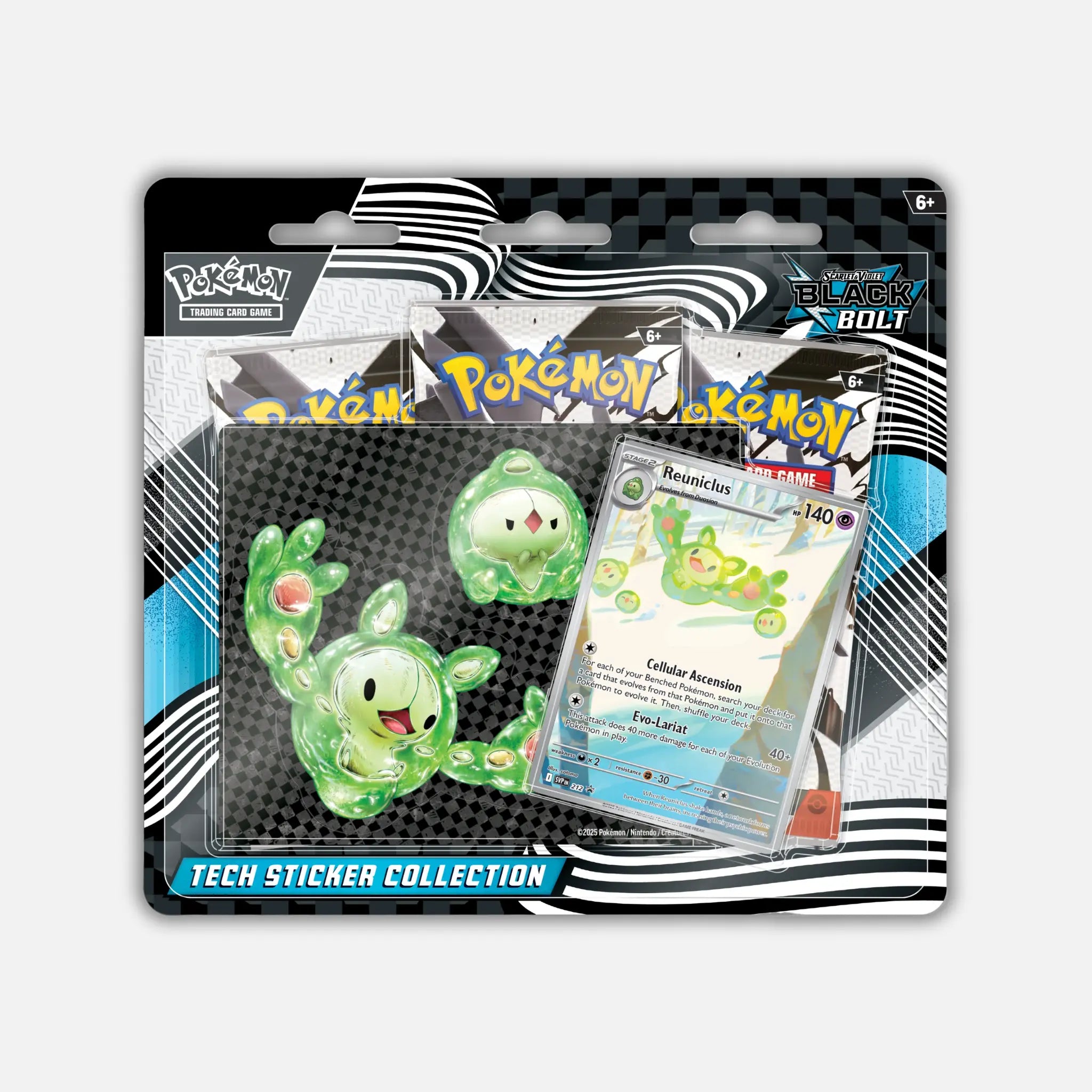 Pokemon Black Bolt: 3-Pack Tech Sticker Collection
