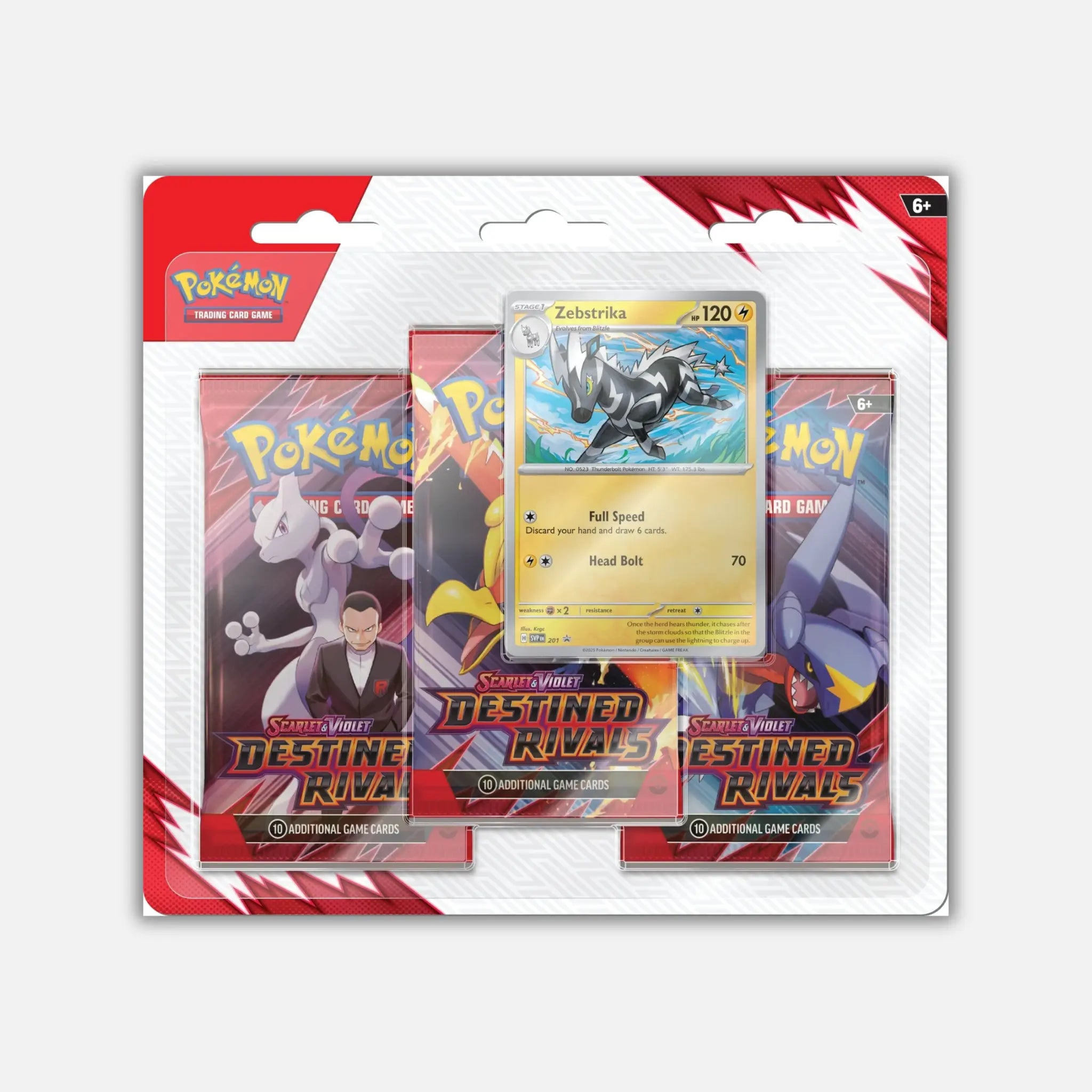 Pokemon Destined Rivals: Zebstrika 3-Pack Blister