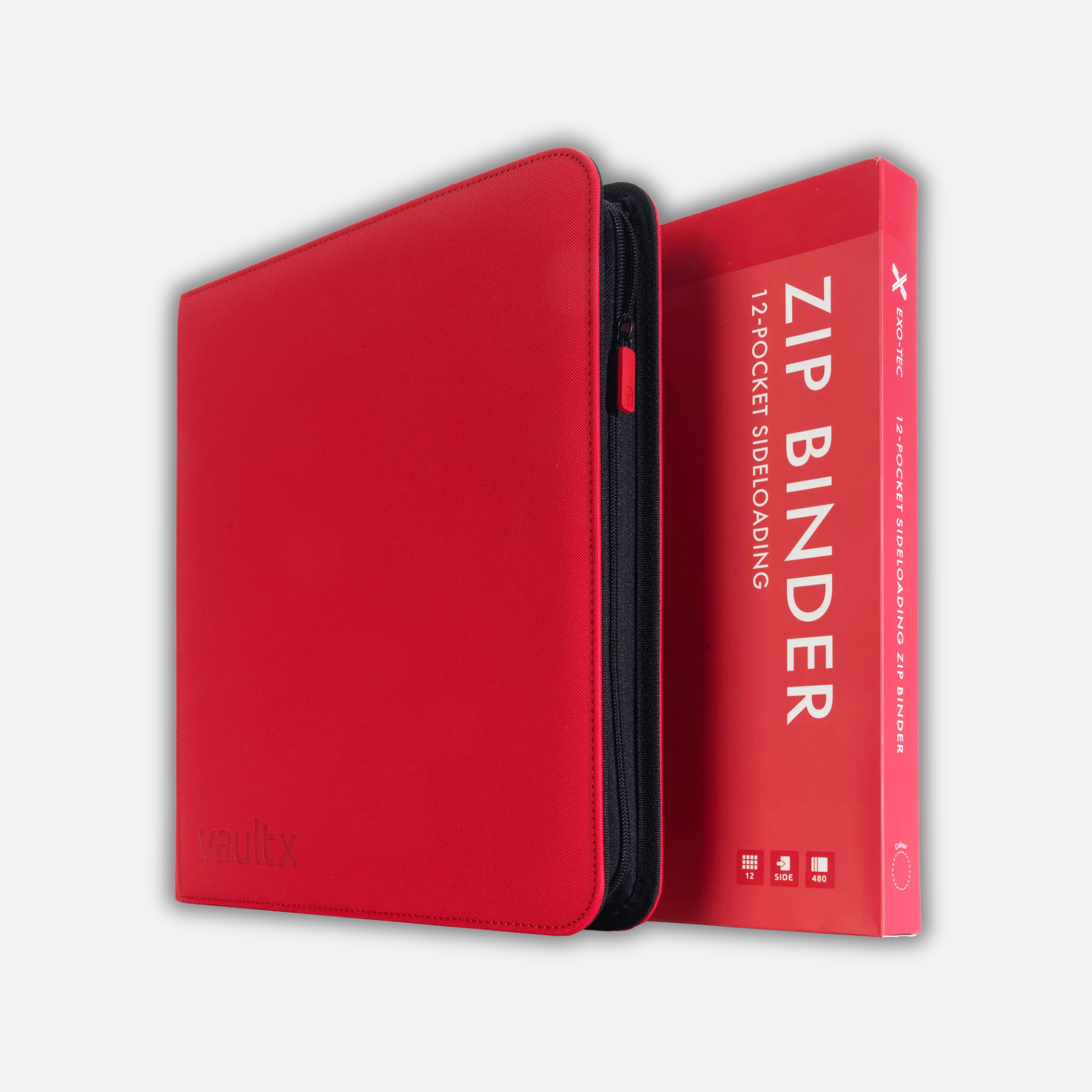 VaultX 12 Pocket Premium Zip Binder Crveni