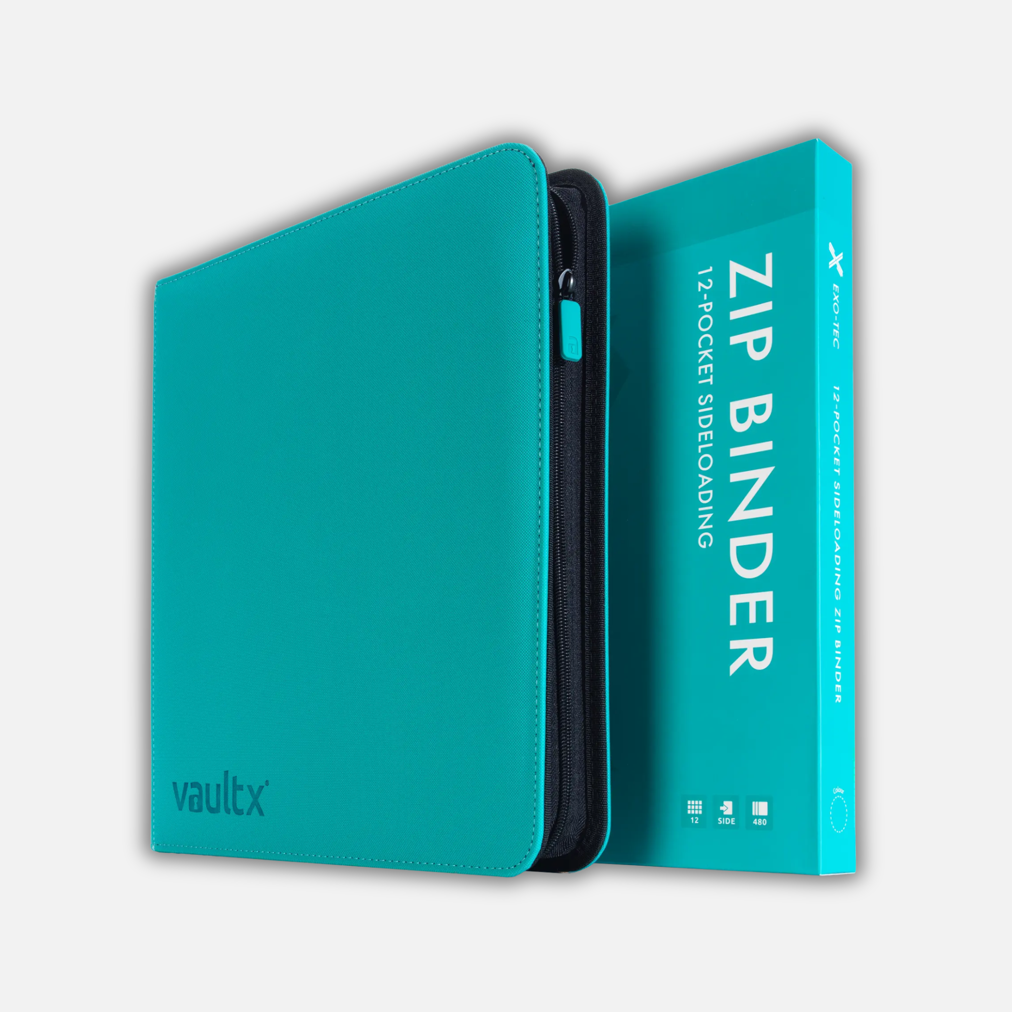 VaultX 12 Pocket Premium Zip Binder Teal