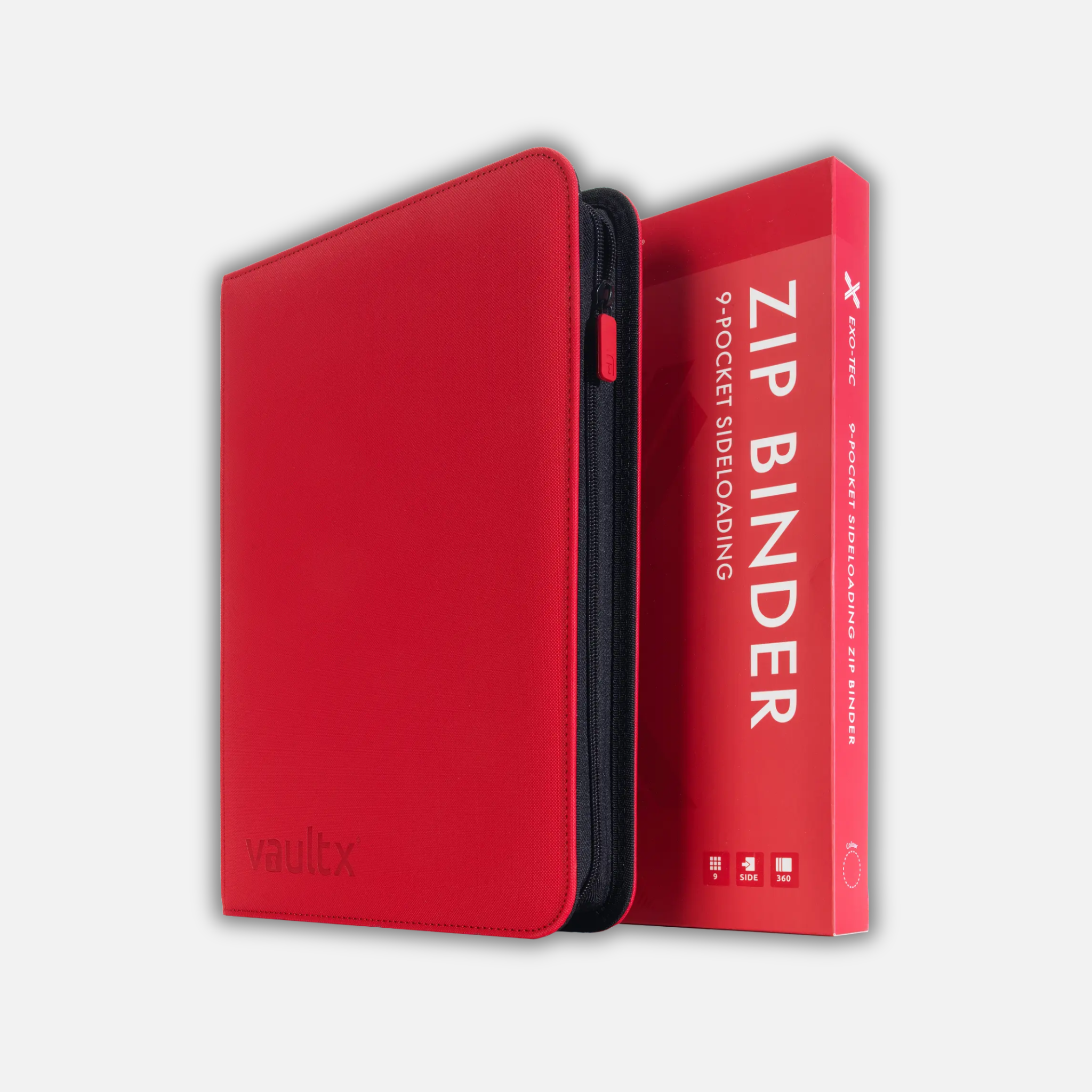 VaultX 9 Pocket Premium Zip Binder Crveni