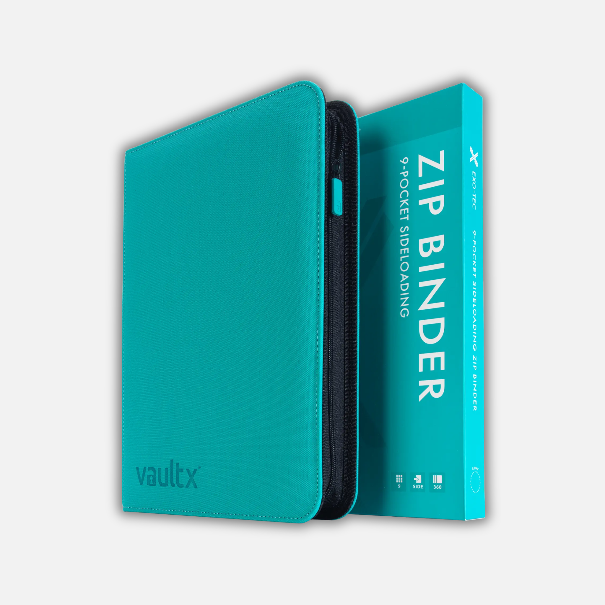 VaultX 9 Pocket Premium Zip Binder Teal